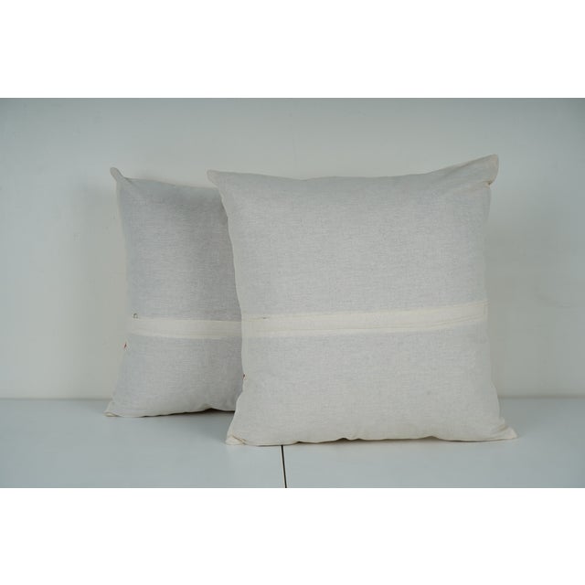 Boho Suzani Turtle Pillow Covers, Embroidered Cotton Cushion Set For Sale In New York - Image 6 of 6