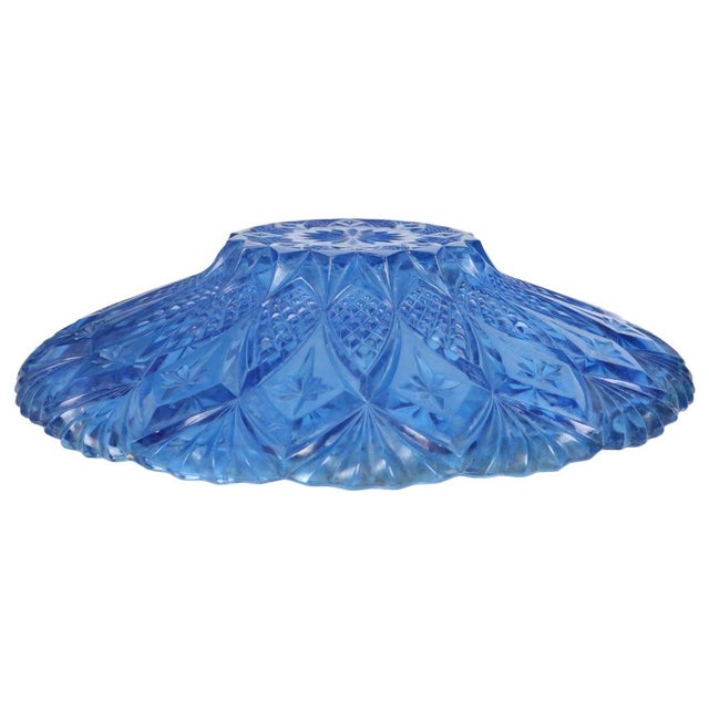 Vintage French Fruit Bowl in Blue Pressed Glass, 1960s For Sale - Image 12 of 15