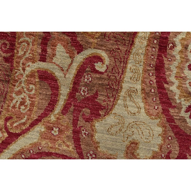 2020s Suzani Rug 8’11” X 9’1” Brown Wool Modern Hand-Knotted Oriental Carpet For Sale - Image 5 of 15