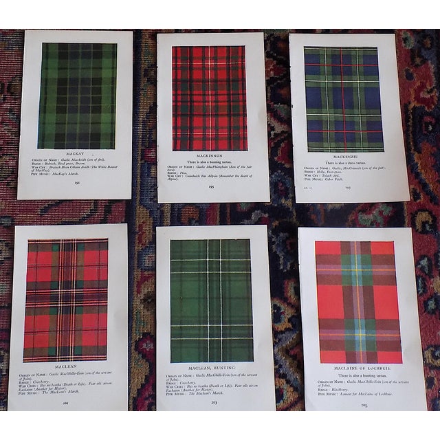 Realism Vintage Mid 20th Century Scottish Tartan Lithographs - Set of 15 For Sale - Image 3 of 8