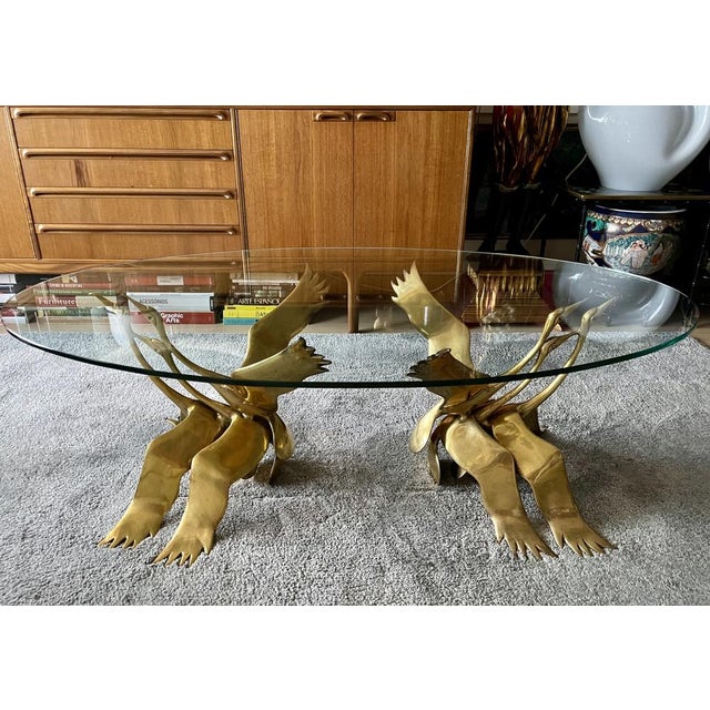Willy Daro Table with Sculptures of Flying Cranes by Willy Daro, 1970s For Sale - Image 4 of 18