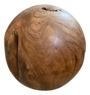 Andrianna Shamaris Teak Wood Organic Sculptural Sphere