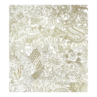 Sample - Jean Paul Gaultier for The House of Scalamandré Horimono Wallcovering, Or For Sale