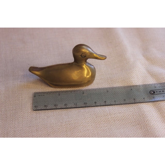 Mid-Century Modern Vintage Brass Duck Figurine / Paperweight For Sale - Image 3 of 6