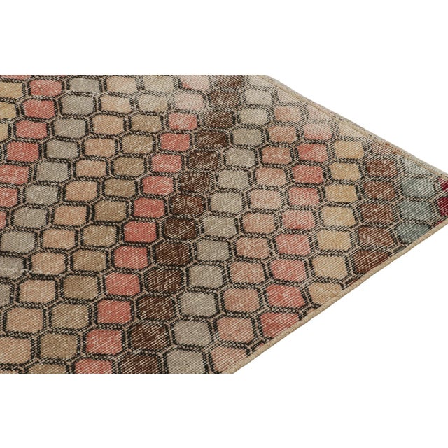 1960s 1960s Vintage Zeki Müren Rug in Polychromatic Geometric Patterns, by Rug & Kilim For Sale - Image 5 of 8