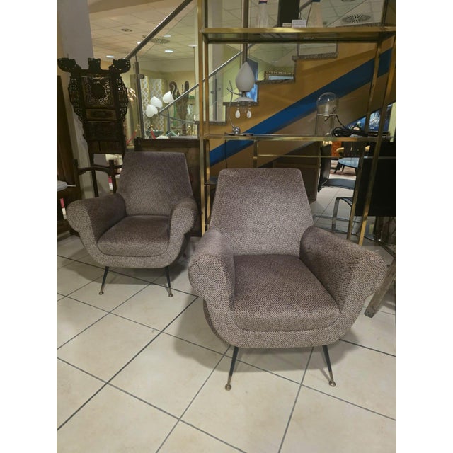 Armchairs attributed to Gigi Radice for Minotti, 1960s, Set of 2 For Sale - Image 3 of 12