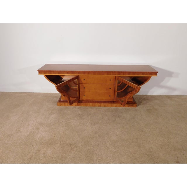 Italian Carpanelli Furniture Art Deco Nouveau Cherry Inlaid Sideboard For Sale - Image 13 of 18