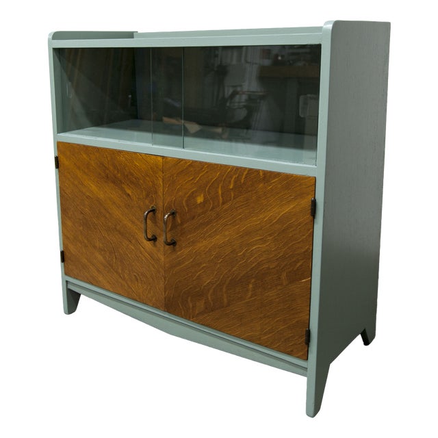 Atypical Noble Green Low Display Cabinet, 1960s For Sale