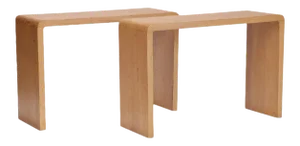 A Pair of Waterfall Cerused Oak Console Tables. Contemporary