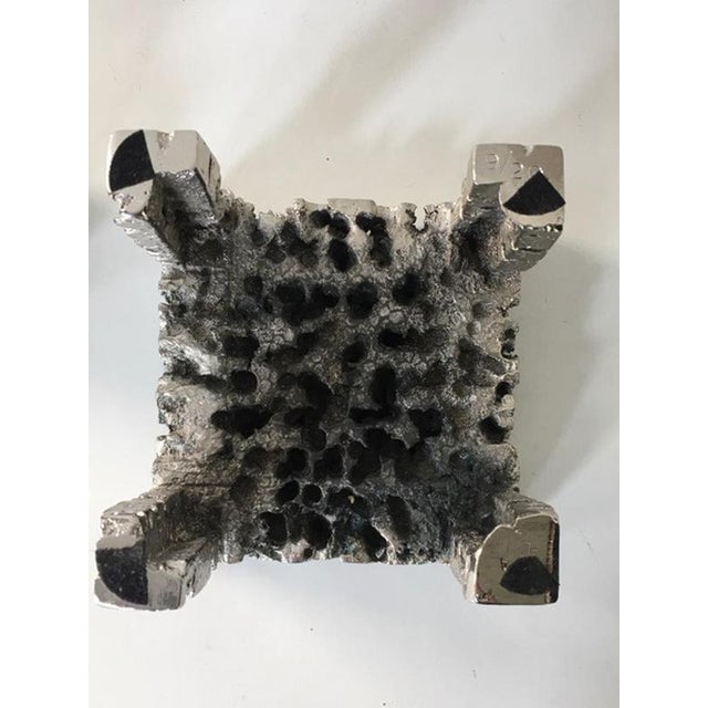 Urano Palma, Post-Modern Abstract Sculptures, 1980, Chromed Bronze, Set of 2 For Sale - Image 9 of 14