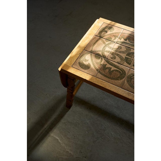 Scandinavian Oak Coffee Table with Ceramic Tile Top, 1950s For Sale - Image 14 of 17
