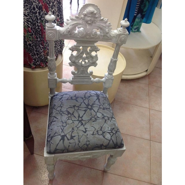 Vintage Carved and Lacquered Chairs, Set of 4 For Sale - Image 4 of 18