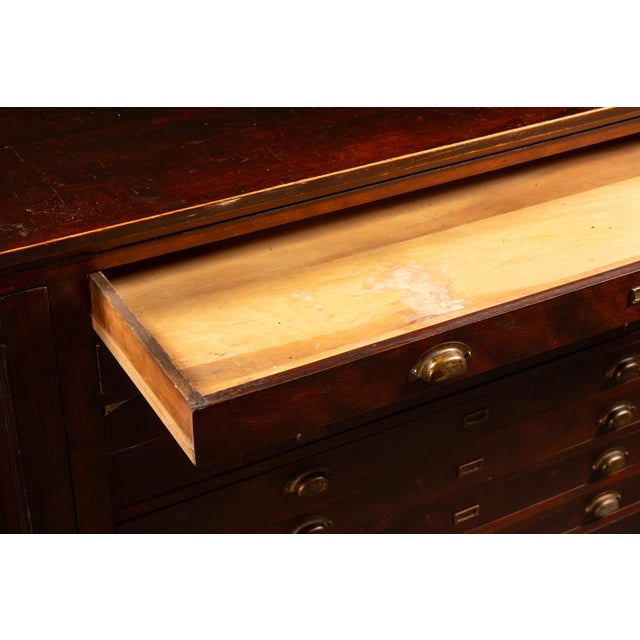 Traditional 1940s Vintage Mahogany Flat File Cabinet For Sale - Image 3 of 11