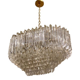 Mid-Century Modern Tiered Oval Chandelier For Sale