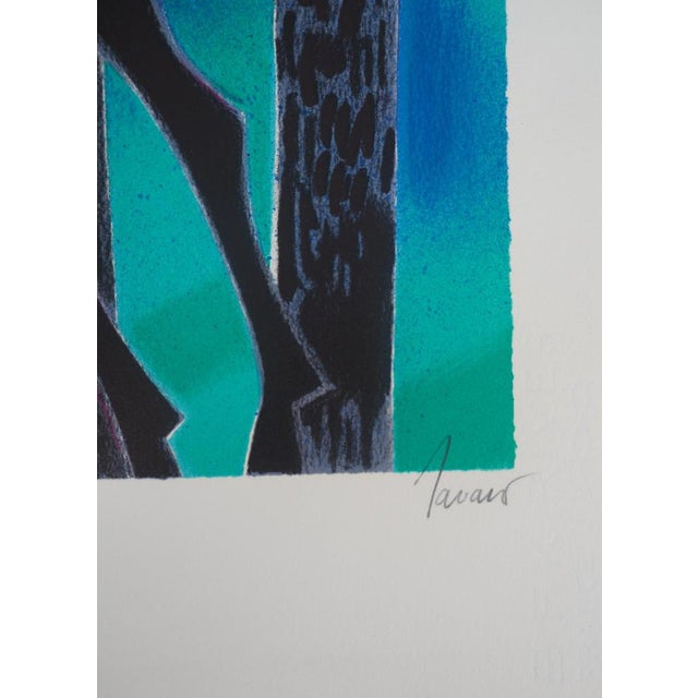 Albert Zavaro, Les chevaux noirs, Lithograph For Sale - Image 6 of 7