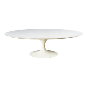 Early Eero Saarinen for Knoll Oval Pedestal Tulip Coffee Table in White Laminate