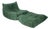Set of Togo Lounge Chair and Pouf in Emerald Boucle Fabric by Michel Ducaroy for Ligne Roset, 1973 For Sale