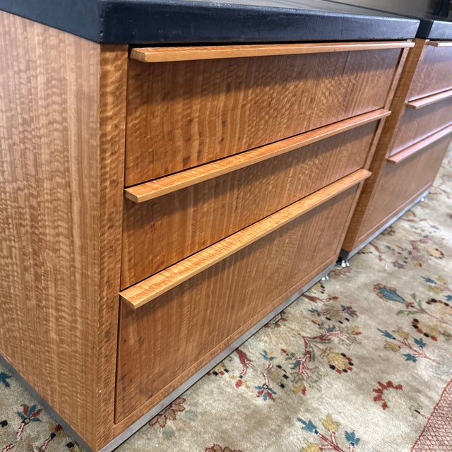 Eucalyptus Wood + Stone Top Nightstands, Pair For Sale - Image 10 of 12
