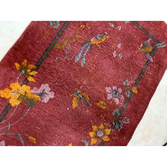 Art Deco 1920s Handmade Antique Art Deco Chinese Rug 3.1' X 5.2' For Sale - Image 3 of 8
