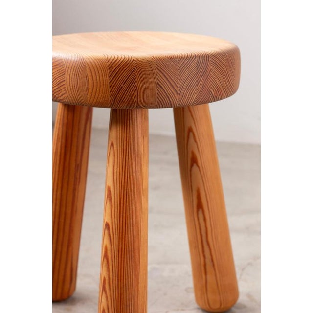 Wood Pine Stool by Ingvar Hildingsson, 1960s For Sale - Image 7 of 11