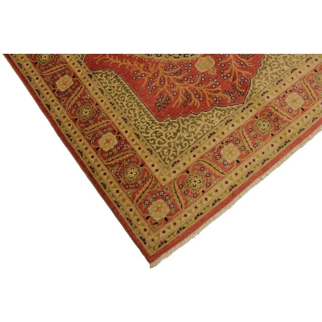 1980s 1980s Shabby Chic Rust/Gold Turkish Hand-Knotted Rug -4'10 X 5'11 For Sale - Image 5 of 8