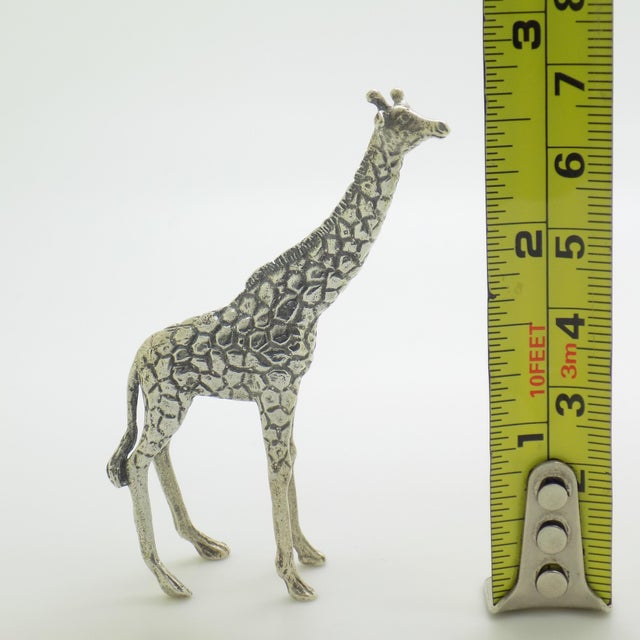 Vintage Italian Handmade Silver 800 Giraffe Figurine, 1970s For Sale - Image 11 of 12