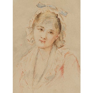 Portrait of a Lady with a Bonnet, 1820, Graphite on Paper For Sale