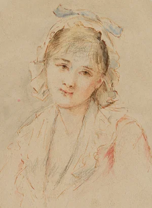 Portrait of a Lady with a Bonnet, 1820, Graphite on Paper