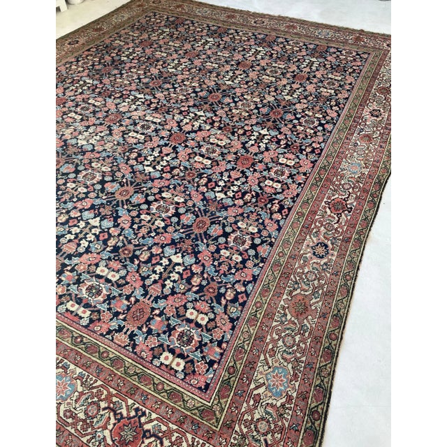 Traditional Lattice Pattern Antique Feraghan Rug - 10.2 X 12.10 For Sale - Image 3 of 12