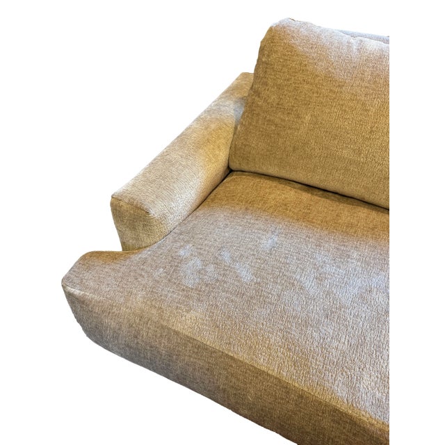 Late 20th Century Late 20th Century Tan Velvet Sofa For Sale - Image 5 of 6