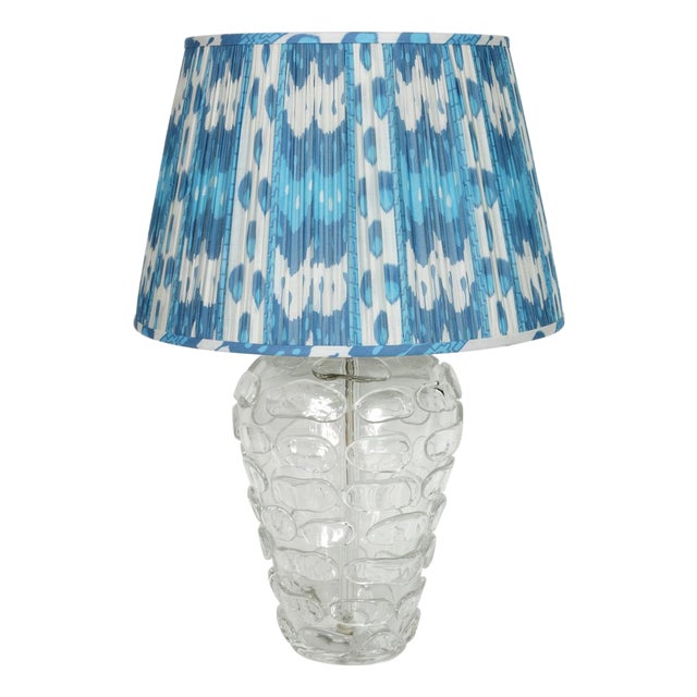 Late 20th Century Mid Century Modern Style Sculptural Clear Glass Table Lamp For Sale