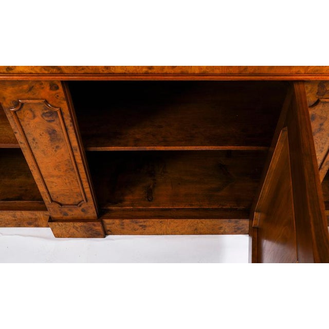 Antique Victorian Burr Walnut Breakfront Bookcase, 1800s For Sale - Image 14 of 18