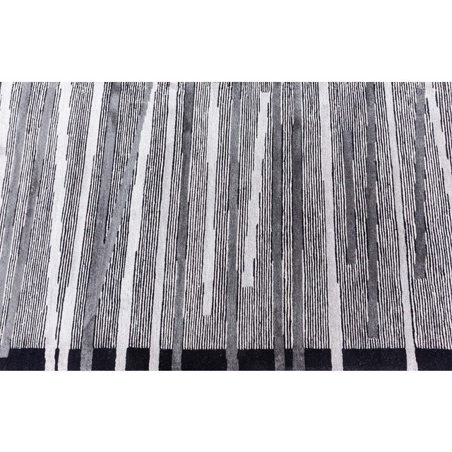 Early 21st Century Modern Geometric Art Deco Wool & Silk Rug in Blue and Gray by Doris Leslie Blau For Sale - Image 5 of 8