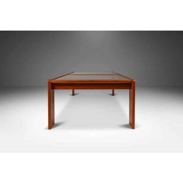 Johannes Andersen Danish Modern Low Profile Coffee Table in Teak W/ Glass Top by Skrillinge Mobelfabrik, Denmark, C. 1970s For Sale - Image 4 of 12