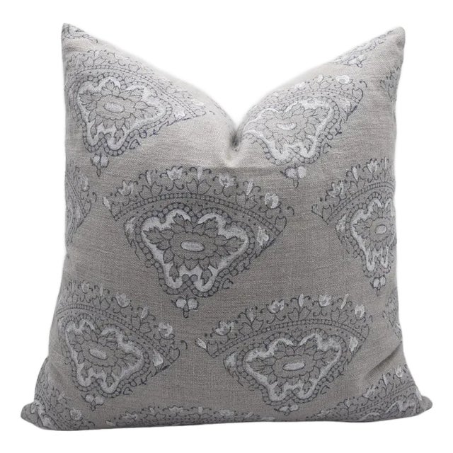 Fabdivine Block Print Pillow Cover 26x26 Inch Thick Linen - Dhwani For Sale