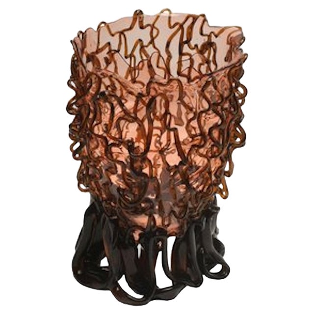 Medusa Vase in Clear Pink and Clear Brown by Gaetano Pesce for Fish Design For Sale