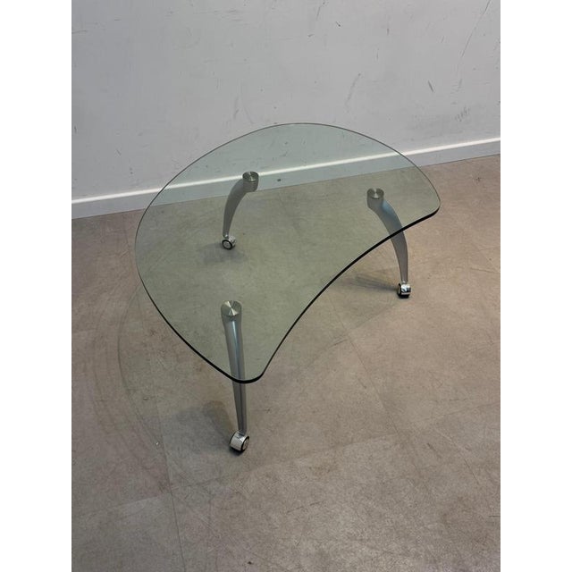 Metal Glass Coffee Table on Wheels by Rolf Benz For Sale - Image 7 of 7