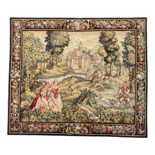 Vintage French Handwoven Aubusson Tapestry, 1940s For Sale