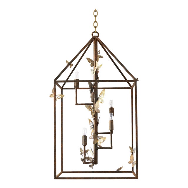 Tobacco Monarch Butterfly Lantern For Sale