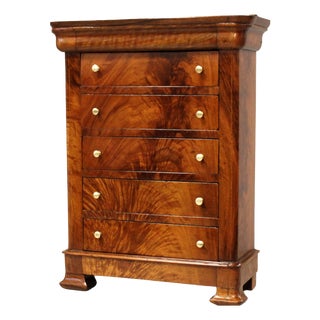 19th Century Louis Philippe Capuchin Miniature Chest of Drawers in Walnut For Sale