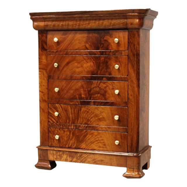 19th Century Louis Philippe Capuchin Miniature Chest of Drawers in Walnut For Sale