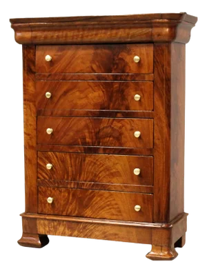 19th Century Louis Philippe Capuchin Miniature Chest of Drawers in Walnut