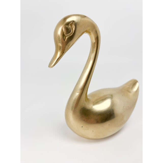 Vintage 5" Solid Brass Swan For Sale - Image 6 of 10