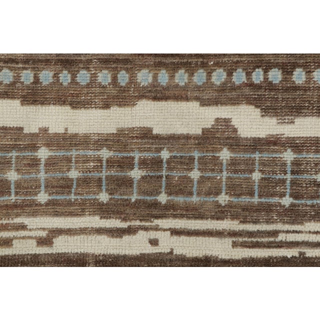 Rug & Kilim Rug & Kilim’s Moroccan-Inspired Rug, Rich Brown and Cream Primitivist Geometry For Sale - Image 4 of 7