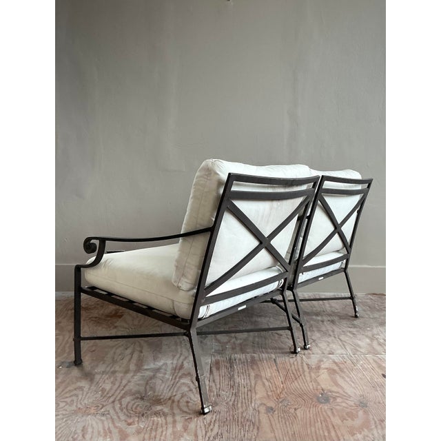 Neoclassical Vintage Regency Brown Jordan “Venetian” Lounge Chairs With Ottomans, 4 Pieces For Sale - Image 3 of 12