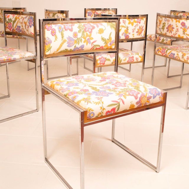 SQ-AL Chairs in Brass and Steel, 1970s, Set of 8 For Sale - Image 4 of 18