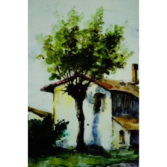 Roman Ceramic Tiles with Painted Landscape, Monterotondo, 1940s, Set of 3 For Sale - Image 15 of 18