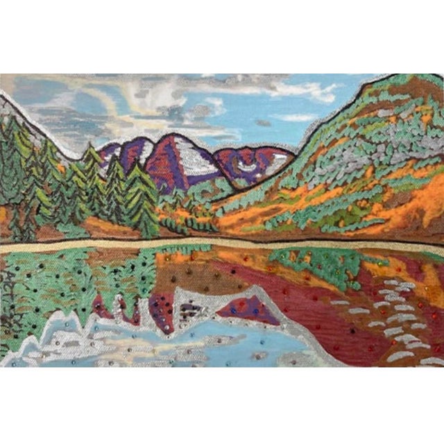 Alfa Tate O'Neill "Maroon Bells, Aspen" Acrylic, Rhinestones Over Photography For Sale - Image 4 of 5