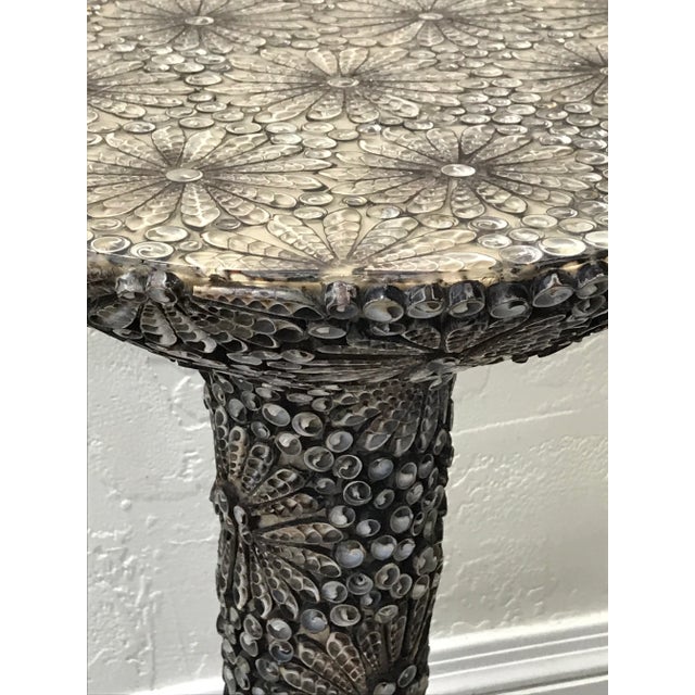 1980s Handcrafted Sea Shell Encrusted Pedestals - a Pair For Sale - Image 12 of 13