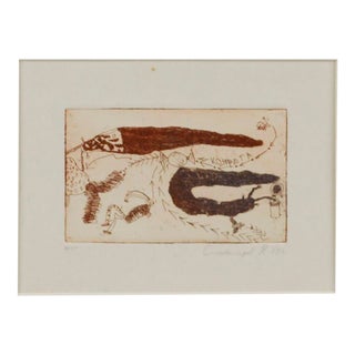 The Maze - Abstract Expressionist Miniature Etching by R. Silvestrov For Sale